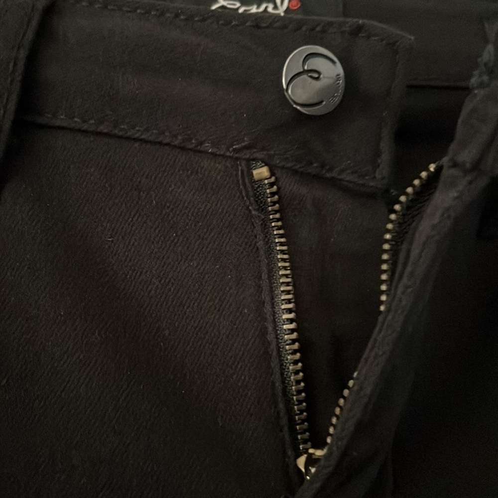 Earl Jeans with fringe and embroidered floral design on back leg. - Picture 4 of 10